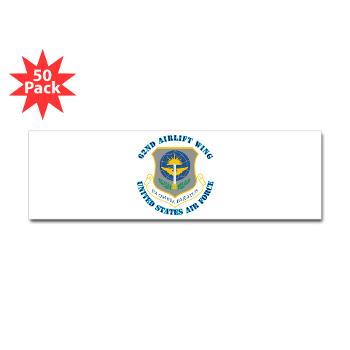 62AW - M01 - 01 - 62nd Airlift Wing with Text - Sticker (Bumper 50 pk)