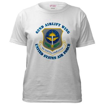 62AW - A01 - 04 - 62nd Airlift Wing with Text - Women's T-Shirt