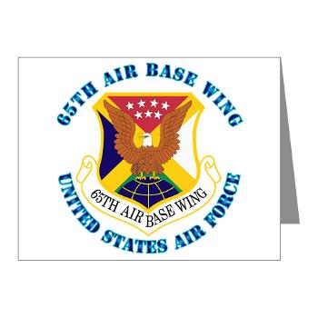 65ABW - M01 - 02 - 65th Air Base Wing with Text - Note Cards (Pk of 20)
