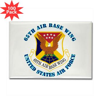 65ABW - M01 - 01 - 65th Air Base Wing with Text - Rectangle Magnet (100 pack)