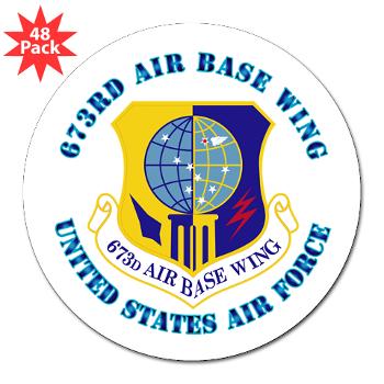673ABW - M01 - 01 - 673rd Air Base Wing with Text - 3" Lapel Sticker (48 pk)