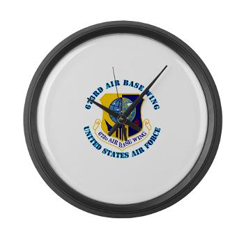 673ABW - M01 - 03 - 673rd Air Base Wing with Text - Large Wall Clock