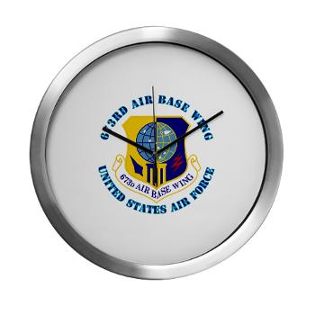 673ABW - M01 - 03 - 673rd Air Base Wing with Text - Modern Wall Clock