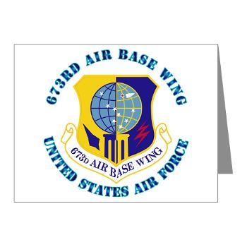 673ABW - M01 - 02 - 673rd Air Base Wing with Text - Note Cards (Pk of 20)