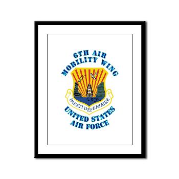 6AMW - M01 - 02 - 6th Air Mobility Wing with Text - Framed Panel Print