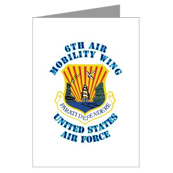 6AMW - M01 - 02 - 6th Air Mobility Wing with Text - Greeting Cards (Pk of 10)