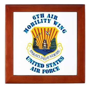 6AMW - M01 - 03 - 6th Air Mobility Wing with Text - Keepsake Box