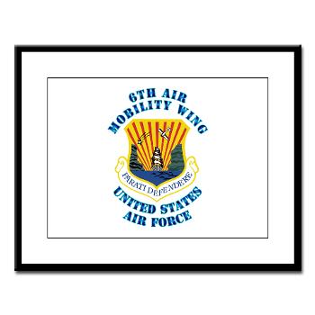 6AMW - M01 - 02 - 6th Air Mobility Wing with Text - Large Framed Print
