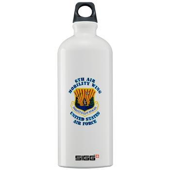 6AMW - M01 - 03 - 6th Air Mobility Wing with Text - Sigg Water Bottle 1.0L
