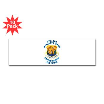 6AMW - M01 - 01 - 6th Air Mobility Wing with Text - Sticker (Bumper 10 pk)