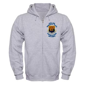 6AMW - A01 - 03 - 6th Air Mobility Wing with Text - Zip Hoodie