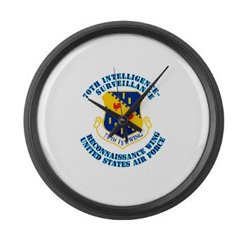 70ISRW - M01 - 03 - 70th ISR Wing with Text - Large Wall Clock