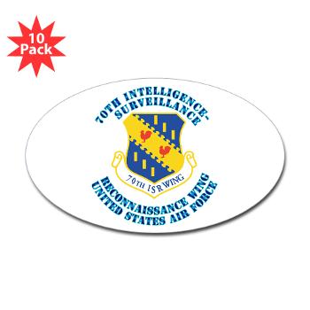 70ISRW - M01 - 01 - 70th ISR Wing with Text - Sticker (Oval 10 pk) - Click Image to Close