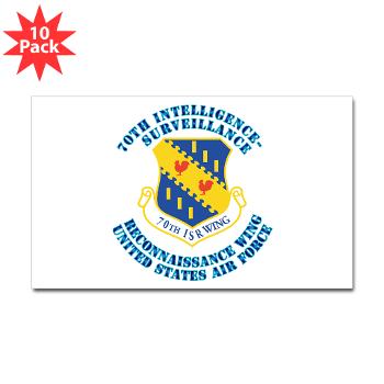 70ISRW - M01 - 01 - 70th ISR Wing with Text - Sticker (Rectangle 10 pk) - Click Image to Close