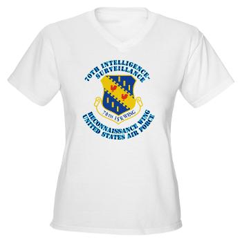 70ISRW - A01 - 04 - 70th ISR Wing with Text - Women's V-Neck T-Shirt