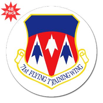 71FTW - M01 - 01 - 71st Flying Training Wing - 3" Lapel Sticker (48 pk)