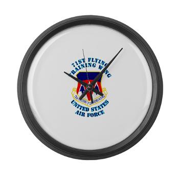 71FTW - M01 - 03 - 71st Flying Training Wing with Text - Large Wall Clock