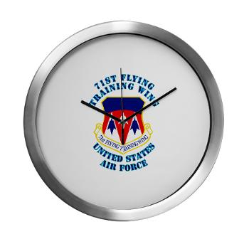 71FTW - M01 - 03 - 71st Flying Training Wing with Text - Modern Wall Clock