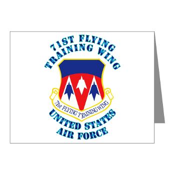 71FTW - M01 - 02 - 71st Flying Training Wing with Text - Note Cards (Pk of 20)