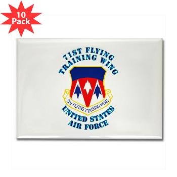 71FTW - M01 - 01 - 71st Flying Training Wing with Text - Rectangle Magnet (10 pack)