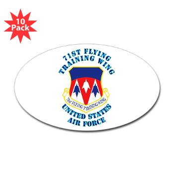 71FTW - M01 - 01 - 71st Flying Training Wing with Text - Sticker (Oval 10 pk)