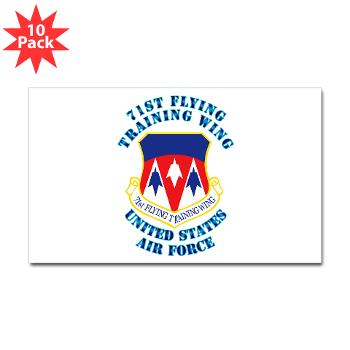71FTW - M01 - 01 - 71st Flying Training Wing with Text - Sticker (Rectangle 10 pk)