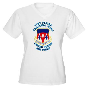 71FTW - A01 - 04 - 71st Flying Training Wing with Text - Women's V-Neck T-Shirt