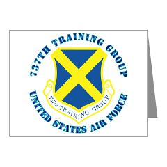 737TG - M01 - 02 - 737th Training Group with Text - Note Cards (Pk of 20)