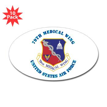 79MW - M01 - 01 - 79th Medical Wing with Text - Sticker (Oval 10 pk)
