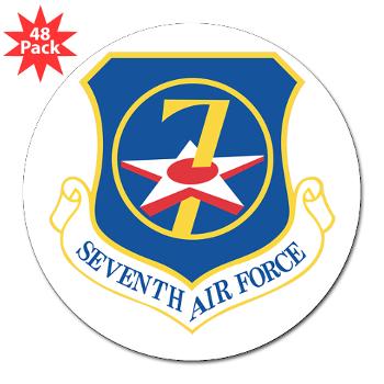 7AF - M01 - 01 - 7th Air Force - 3" Lapel Sticker (48 pk) - Click Image to Close