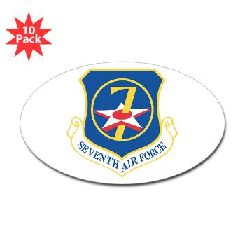 7AF - M01 - 01 - 7th Air Force - Sticker (Oval 10 pk)