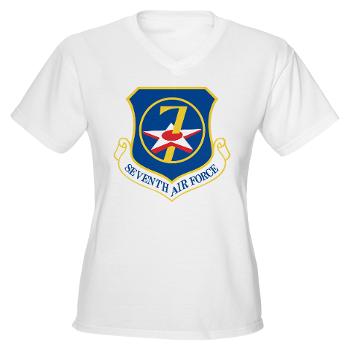 7AF - A01 - 04 - 7th Air Force - Women's V-Neck T-Shirt