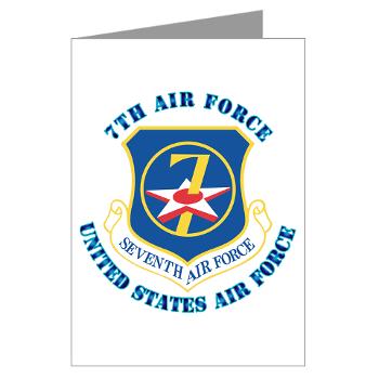7AF - M01 - 02 - 7th Air Force with Text - Greeting Cards (Pk of 10)