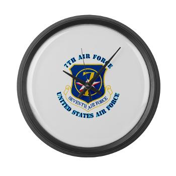 7AF - M01 - 03 - 7th Air Force with Text - Large Wall Clock
