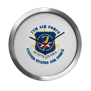 7AF - M01 - 03 - 7th Air Force with Text - Modern Wall Clock