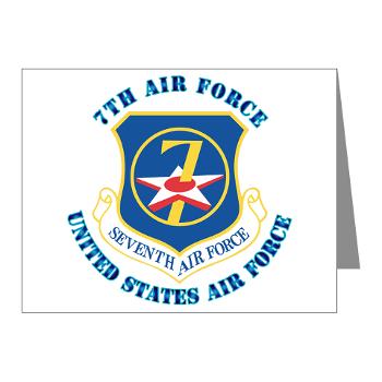 7AF - M01 - 02 - 7th Air Force with Text - Note Cards (Pk of 20)