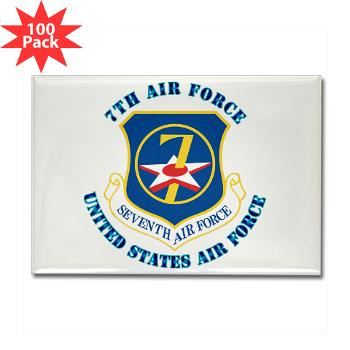 7AF - M01 - 01 - 7th Air Force with Text - Rectangle Magnet (100 pack)