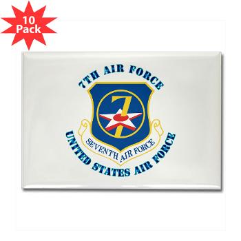 7AF - M01 - 01 - 7th Air Force with Text - Rectangle Magnet (10 pack)