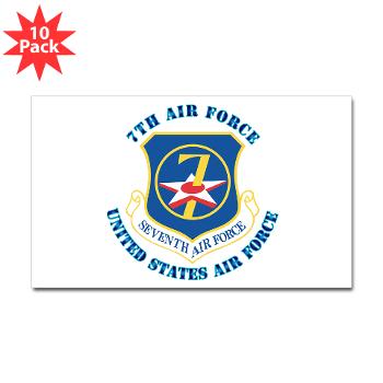 7AF - M01 - 01 - 7th Air Force with Text - Sticker (Rectangle 10 pk)