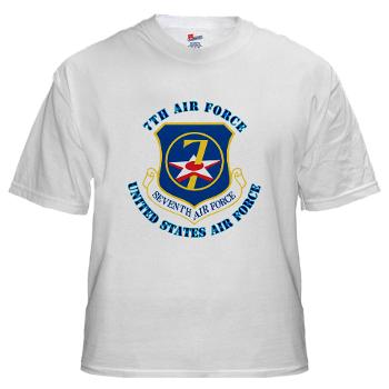 7AF - A01 - 04 - 7th Air Force with Text - White t-Shirt
