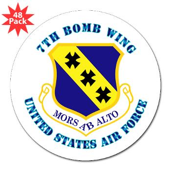 7BW - M01 - 01 - 7th Bomb Wing with Text - 3" Lapel Sticker (48 pk)