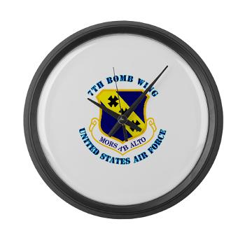 7BW - M01 - 03 - 7th Bomb Wing with Text - Large Wall Clock