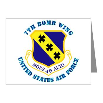 7BW - M01 - 02 - 7th Bomb Wing with Text - Note Cards (Pk of 20)