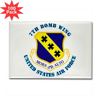 7BW - M01 - 01 - 7th Bomb Wing with Text - Rectangle Magnet (100 pack)