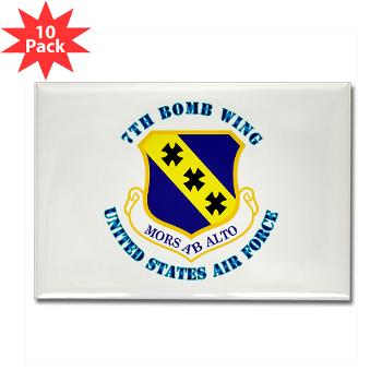 7BW - M01 - 01 - 7th Bomb Wing with Text - Rectangle Magnet (10 pack)