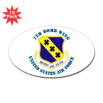 7BW - M01 - 01 - 7th Bomb Wing with Text - Sticker (Oval 10 pk)