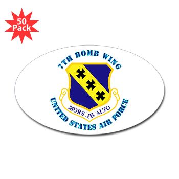 7BW - M01 - 01 - 7th Bomb Wing with Text - Sticker (Oval 50 pk)