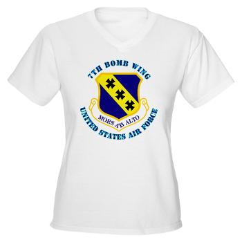 7BW - A01 - 04 - 7th Bomb Wing with Text - Women's V-Neck T-Shirt