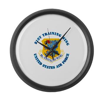 81TW - M01 - 03 - 81st Training Wing with Text - Large Wall Clock