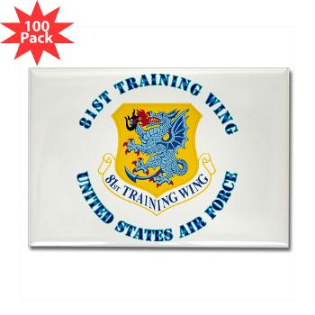 81TW - M01 - 01 - 81st Training Wing with Text - Rectangle Magnet (100 pack)